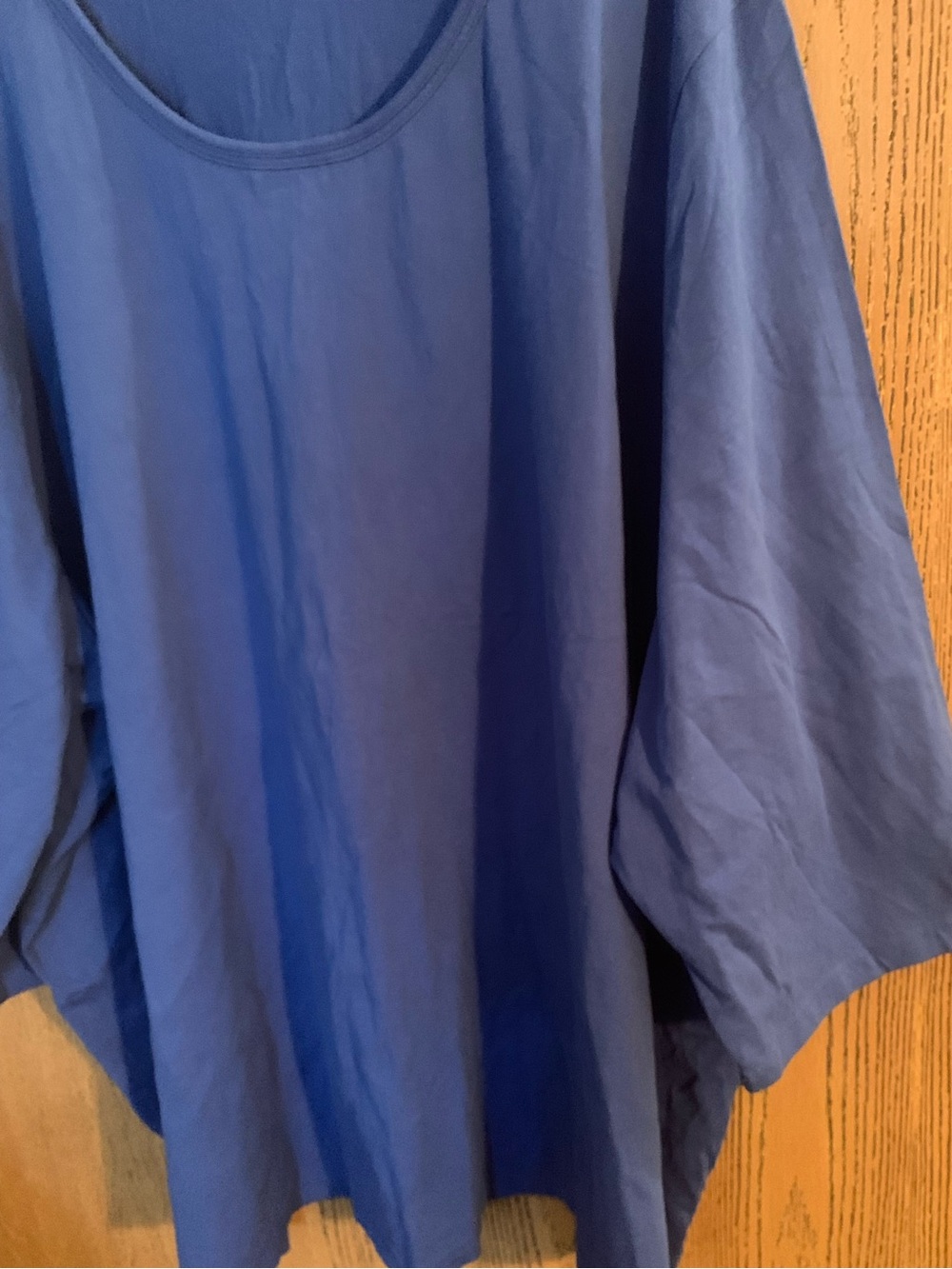 Catherines Plus Size Blue Scoop Neck Women's Top - Picture 2 of 5